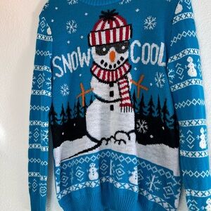 Snow Cool Snowman Fair Isle
Kids Knit Ugly Christmas Sweater-XL